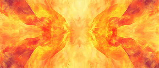 Poster - Vibrant abstract representation of fire with empty center space for creative expression