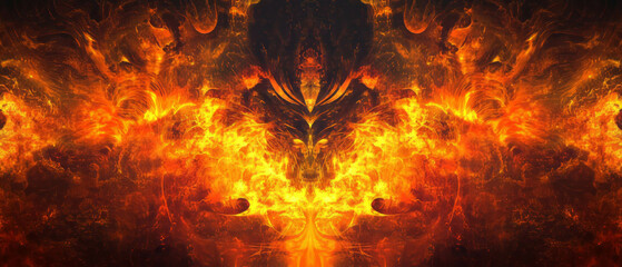 Poster - Creative design space surrounded by swirling abstract flames for artistic projects