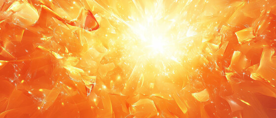 Poster - Vibrant abstract design showcasing glowing ember sparks and dynamic energy burst