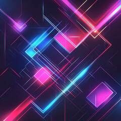 Fototapete - Abstract Neon Lines: Dynamic composition of vibrant neon lines intersecting and overlapping, creating a futuristic and visually engaging backdrop.