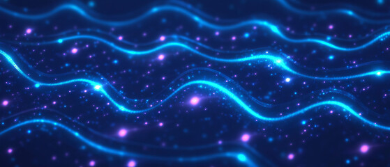 Poster - Light reflecting music waves create vibrant abstract atmosphere with central focus