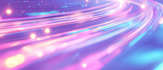 Poster - Vibrant music waves created by dynamic light trails against an abstract background