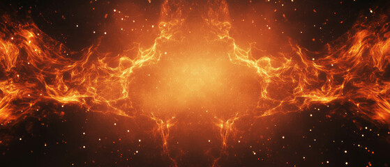Poster - Glowing particles create dynamic abstract background with vibrant energy elements and sparks