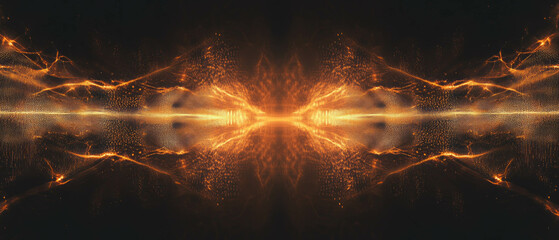 Poster - Rhythmic pulsations create an energetic abstract background with an empty center