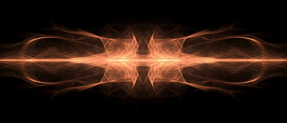 Poster - Vivid abstract representation of flames with a central void against black background