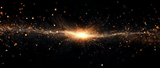 Poster - Dynamic abstract fire spark patterns create vibrant fractal design on dark background