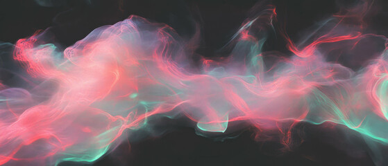 Poster - Vibrant abstract light patterns create a retro feel on a dark background