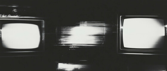 Poster - overlay texture of analog tv screen with signal distortion and interference effects