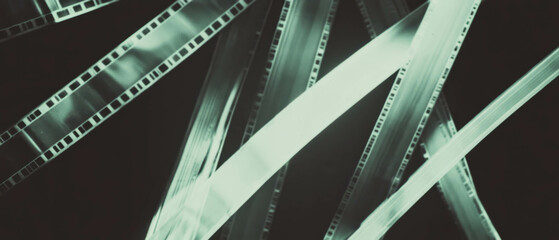 Poster - Angular film grain overlay creates sharp geometric design on a dark background
