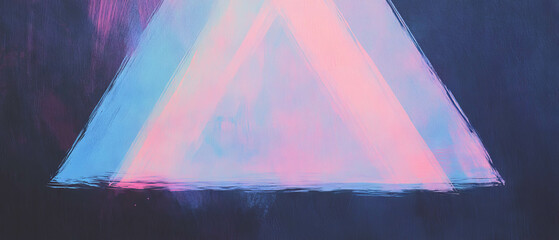 Poster - Vibrant triangular watercolors form a dynamic pattern against a black canvas, captivating viewers