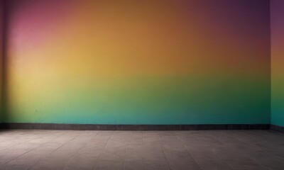 Wall Mural - Cement wall and floor for copy space, vibrant, Colorful gradient splash