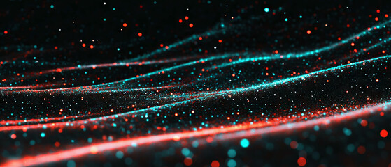 Poster - Bright glowing sparks create a luminous overlay on a dark background for text placement