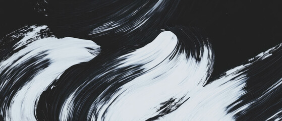 Poster - High contrast brushstroke texture with dark colors on light and black backgrounds