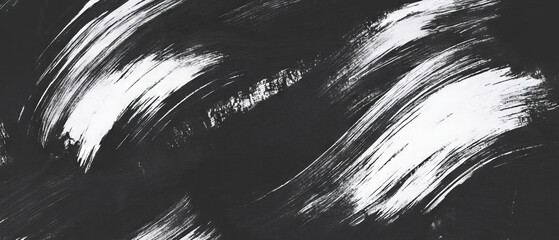 Poster - Dynamic brushstroke texture with round brush effect on black background creates an artistic vibe