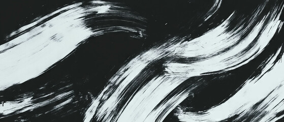 Poster - Brushstrokes on textured paper with black background create a natural drawing effect