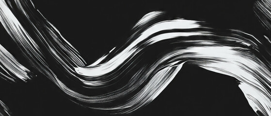Poster - Brushstroke texture with smooth, flowing appearance on a black background