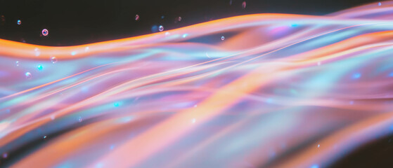 Fototapete - Dynamic motion of colorful bubbles creating a vibrant overlay texture on a dark background