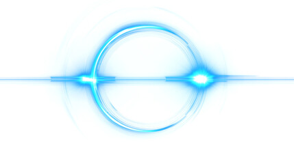 Wall Mural - blue sci-fi energy portal with bright glow – transparent background