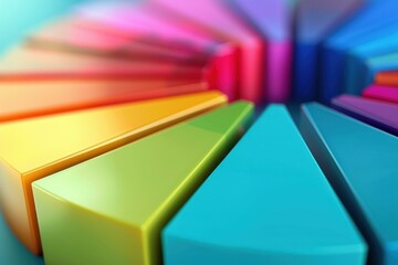 Poster - Vibrant 3d pie chart symbolizes market share, data analysis, and statistical representation