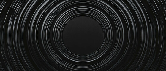Poster - concentric light circles create a dynamic texture on a black background