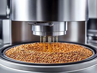 Poster - Oil extraction, seeds, machine, lab, process, industry, food production