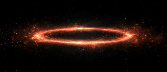 Poster - Fiery sparks create a mesmerizing effect in an empty space against a black background