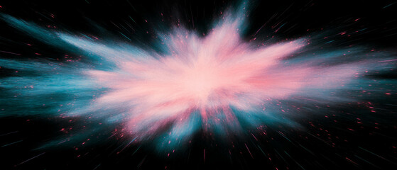 Fototapete - Distorted glitching spark effects create dynamic energy on a black background