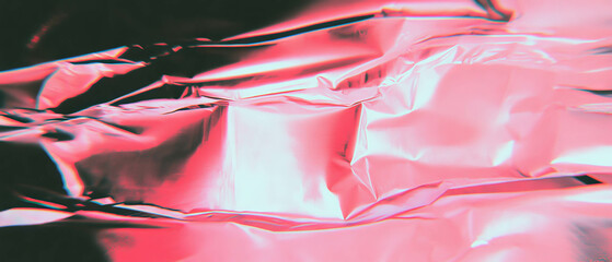 Poster - distorted paper texture with glitch effects on a black background creating a vivid focal point