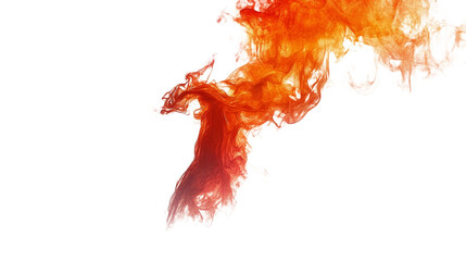 Aufkleber - An abstract image showcasing a dynamic swirl of orange and red ink against a black background, resembling flowing flames or smoke.