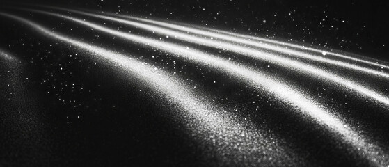 Poster - Dusty patterns with diffused light creating a repeating texture on a dark background