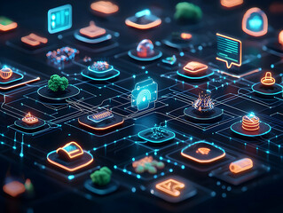 Poster - Global network digital data flow