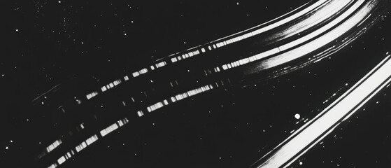 Poster - Overlay texture of coarse film grain on a black background conveying a gritty ambiance