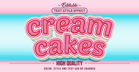 Aufkleber - Editable text style effect - Cream Cakes text style theme.