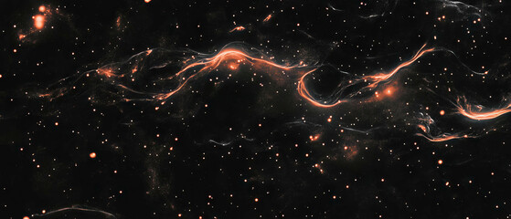 Poster - Fireworks display with star shapes and sparkling trails against black background