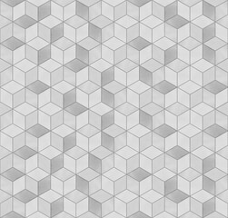 tile gray white seamless pattern of cubes, hexagon for wall or floor for interior design and archite