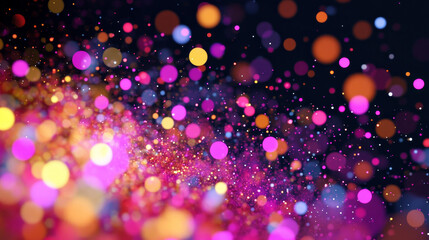 Poster - Digital technology background. Big Data visualization. Dynamic field of glowing particles. Abstract background. 3d rendering