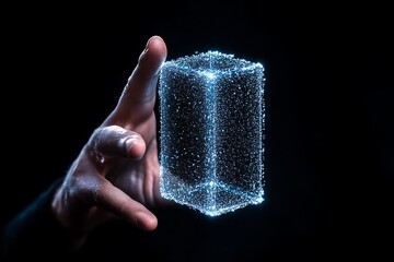 Poster - Hand Interacting with a Luminous, Particle-Based 3D Cube