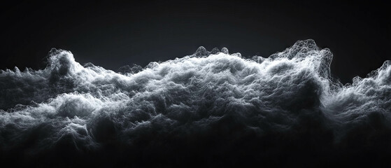 Poster - Fractal glass overlay creates a cloud-like texture against a dark background