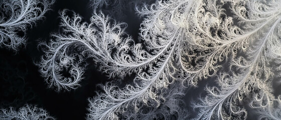 Poster - Fractal glass texture featuring intricate patterns on a contrasting black background