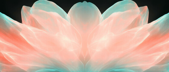 Poster - Fractal overlay texture showcases pastel colors and soft hues on a dark background