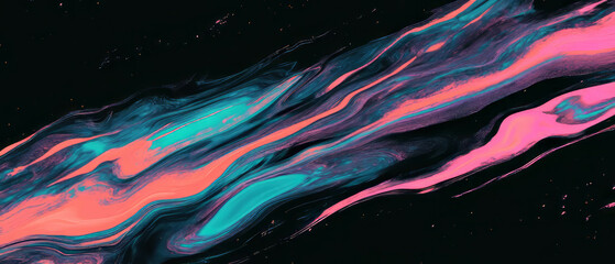 Fototapete - Fractal overlay texture with psychedelic colors and trippy patterns on black background
