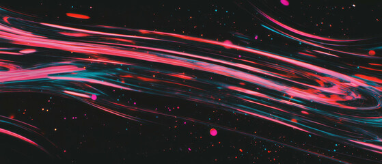 Poster - Psychedelic fractal texture with vibrant colors and mesmerizing patterns on black background