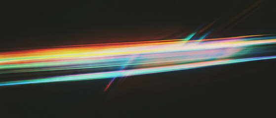 Fototapete - Fractal overlay texture with rainbow colors and iridescent effect on a black background