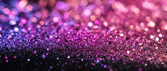 Poster - Vibrant glitter overlay texture with large particles against a black background