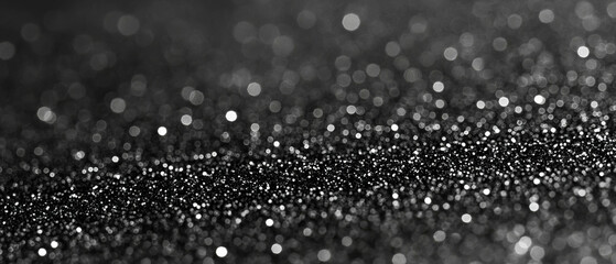 Poster - Glitter particles create a three-dimensional textured surface against a deep black backdrop