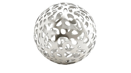 Poster - Silver abstract sphere rotating on transparent background