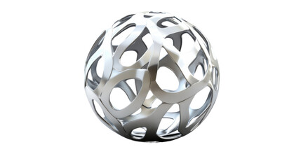 Poster - Abstract silver sphere rotating on transparent background