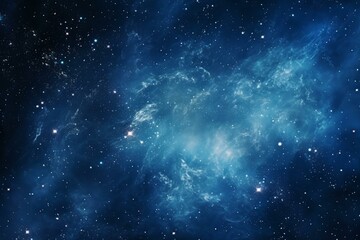 Poster - Deep space blue nebula and star field showing the beauty of the universe