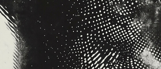 Poster - Grunge halftone texture overlay featuring noise and static on a dark background