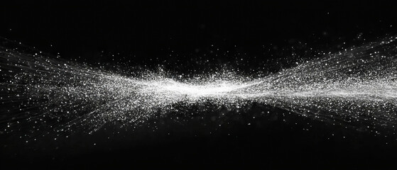 Fototapete - Highly detailed spark particles create a dynamic overlay texture on a black background